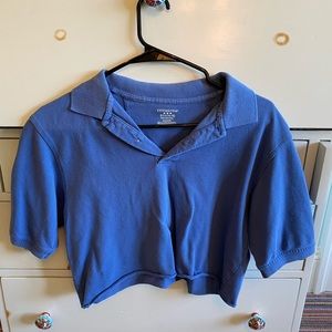 Blue Cropped Polo